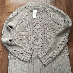 Loft stitchy tan sweater, size XS NWT